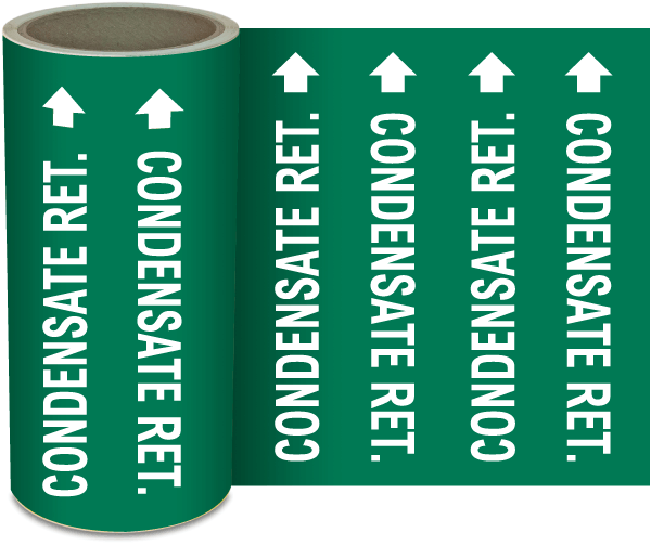 Condensate Ret. Continuous Pipe Marker on a Roll