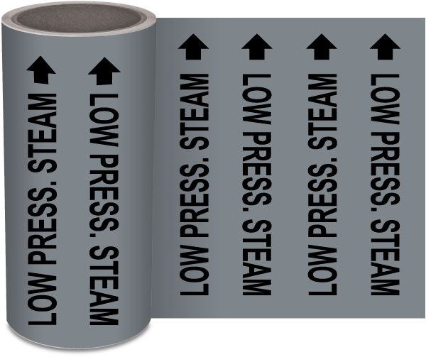 Low Press. Steam Wrap-Around Pipe Marker on a Roll
