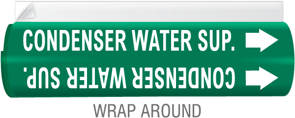 Condenser Water Sup. High Temp. Wrap Around & Strap-On Pipe Marker