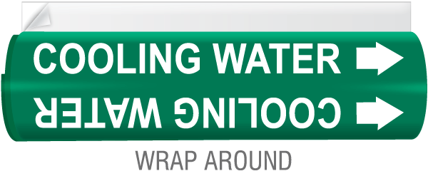 Cooling Water  High Temp. Wrap Around & Strap-On Pipe Marker