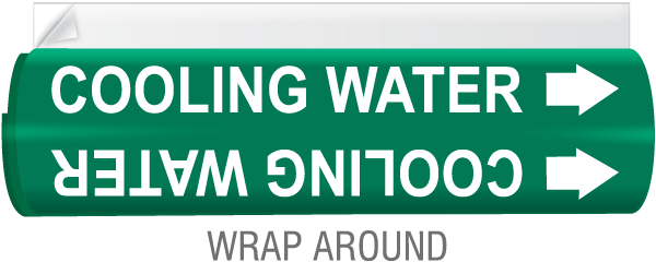 Cooling Water  High Temp. Wrap Around & Strap On Pipe Marker