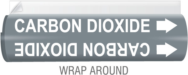 Carbon Dioxide High Temp. Wrap Around & Strap-On Pipe Marker
