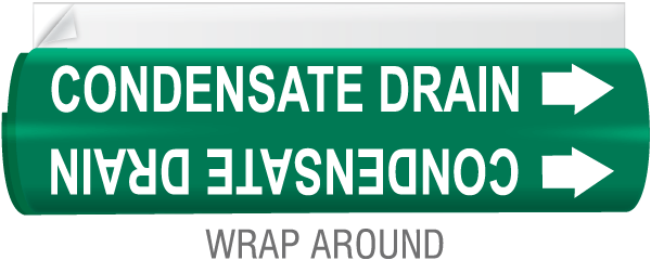 Condensate Drain High Temp. Wrap Around & Strap-On Pipe Marker