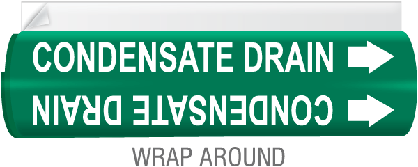 Condensate Drain High Temp. Wrap Around & Strap On Pipe Marker