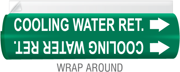 Cooling Water Ret. High Temp. Wrap Around & Strap-On Pipe Marker