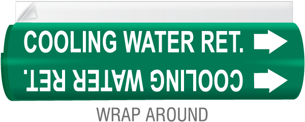 Cooling Water Ret. High Temp. Wrap Around & Strap On Pipe Marker