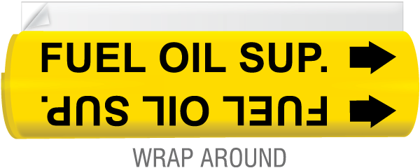 Fuel Oil Sup. High Temp. Wrap Around & Strap-On Pipe Marker