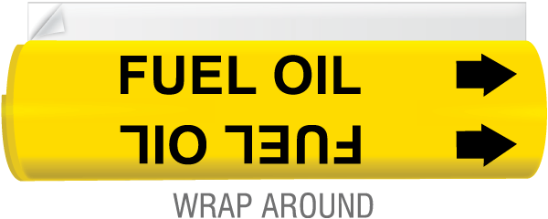 Fuel Oil High Temp. Wrap Around & Strap-On Pipe Marker
