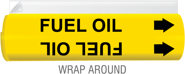 Fuel Oil High Temp. Wrap Around & Strap On Pipe Marker