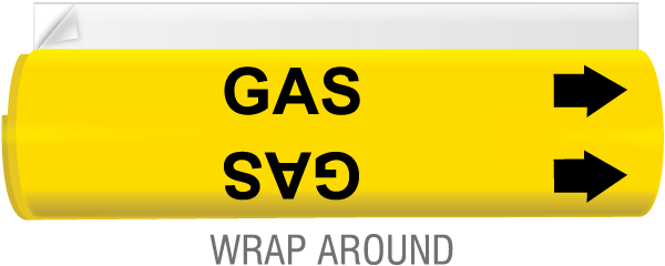 Gas High Temp. Wrap Around & Strap-On Pipe Marker