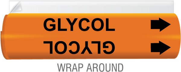 Glycol High Temp. Wrap Around & Strap-On Pipe Marker