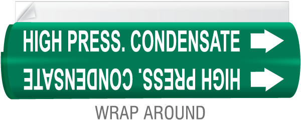 High Press Condensate High Temp. Wrap Around & Strap On Pipe Marker
