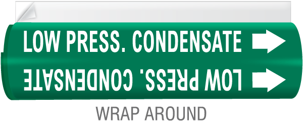 Low Press Condensate High Temp. Wrap Around & Strap-On Pipe Marker