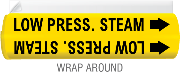 Low Press. Steam High Temp. Wrap Around & Strap-On Pipe Marker