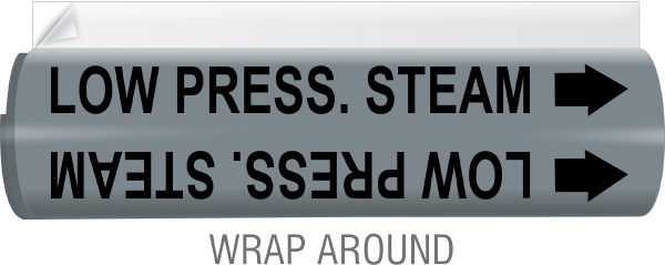Low Press. Steam High-Performance Wrap Around and Strap-On Pipe Marker