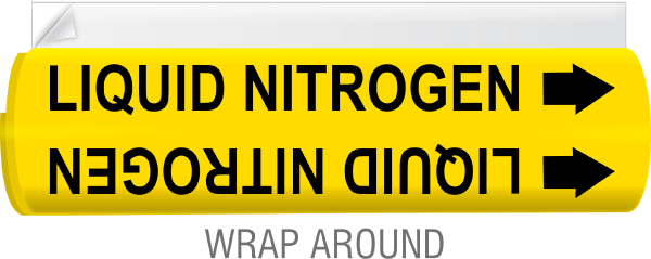 Liquid Nitrogen High-Performance Wrap Around and Strap-On Pipe Marker