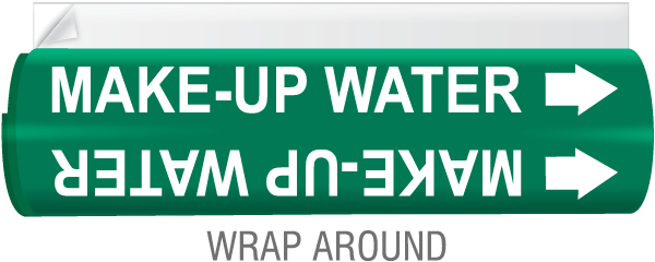Make-Up Water High Temp. Wrap Around & Strap-On Pipe Marker