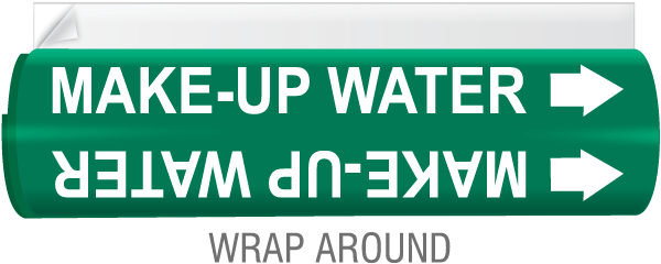 Make-Up Water High Temp. Wrap Around & Strap On Pipe Marker
