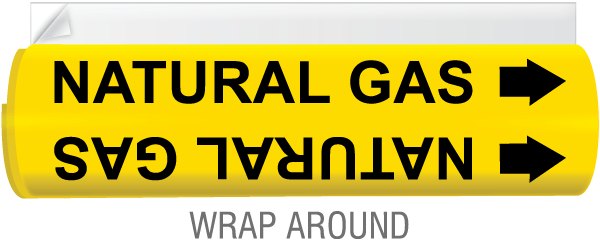 Natural Gas High Temp. Wrap Around & Strap-On Pipe Marker