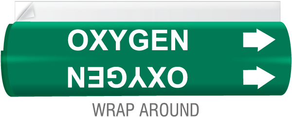 Oxygen High Temp. Wrap Around & Strap-On Pipe Marker