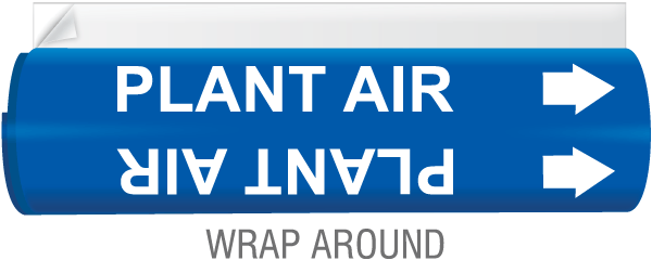 Plant Air High Temp. Wrap Around & Strap-On Pipe Marker