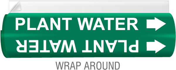 Plant Water High Temp. Wrap Around & Strap On Pipe Marker