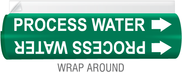 Process Water High Temp. Wrap Around & Strap-On Pipe Marker