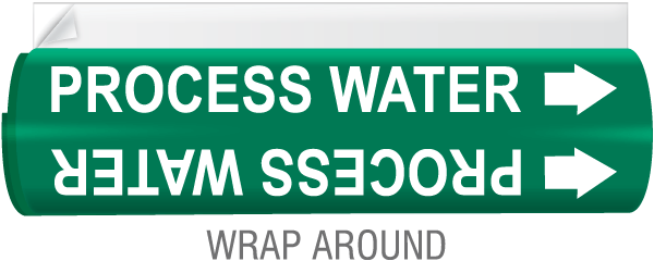 Process Water High Temp. Wrap Around & Strap On Pipe Marker