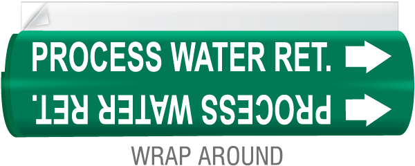 Process Water Ret. High Temp. Wrap Around & Strap-On Pipe Marker