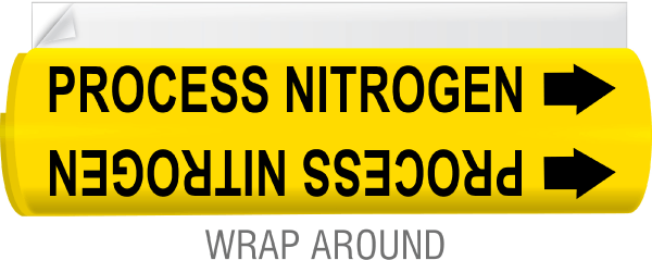 Process Nitrogen High-Performance Wrap Around and Strap-On Pipe Marker