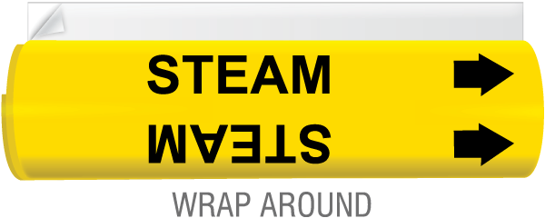 Steam High Temp. Wrap Around & Strap-On Pipe Marker