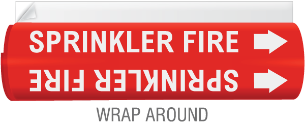 High Temp. Sprinkler Fire Pipe Marker