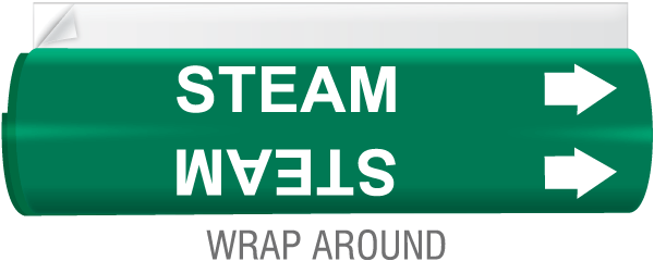 Steam High Temp. Wrap Around & Strap-On Pipe Marker