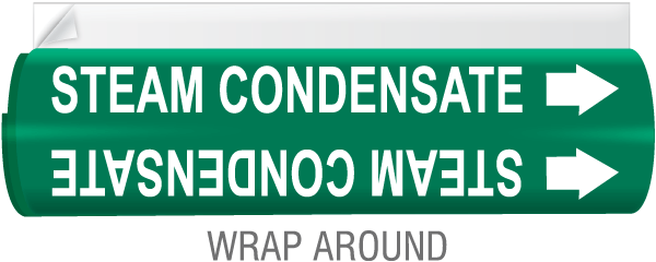 Steam Condensate High Temp. Wrap Around & Strap-On Pipe Marker
