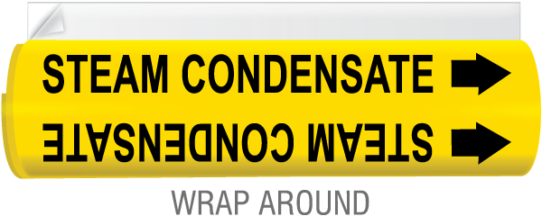 Steam Condensate High Temp. Wrap Around & Strap-On Pipe Marker
