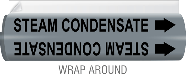 Steam Condensate High-Performance Wrap Around and Strap-On Pipe Marker