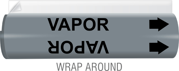 Vapor High-Performance Wrap Around and Strap-On Pipe Marker