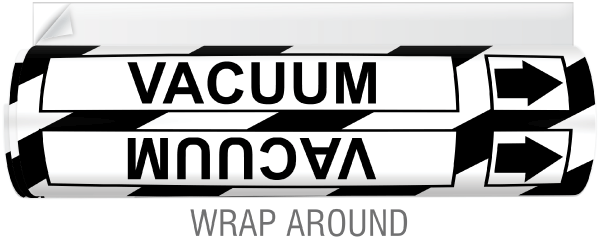 Vacuum High Temp. Wrap Around & Strap On Pipe Marker