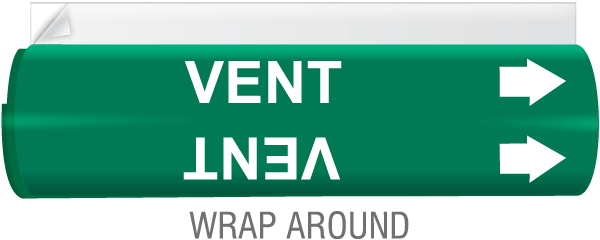 Vent High Temp. Wrap Around & Strap On Pipe Marker