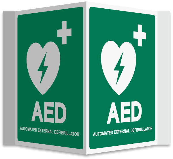 AED 3-Way Sign