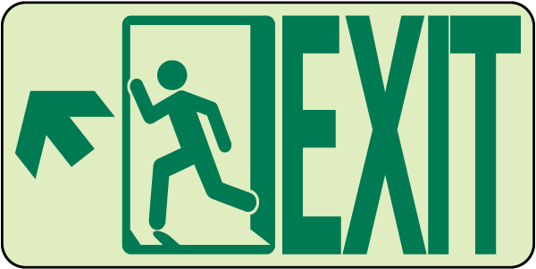 Exit Upward/Left Arrow) Sign