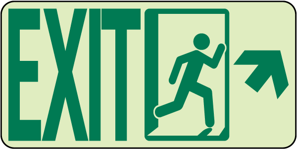 Exit Upward/Right Arrow) Sign