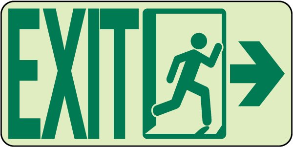 Exit (Right Arrow) Sign