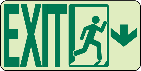 Exit (Down Arrow) Sign