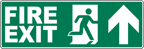 Fire Exit (Up Arrow) Sign