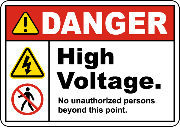 Danger High Voltage Sign
