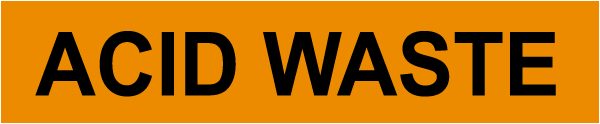 Acid Waste Pipe Label