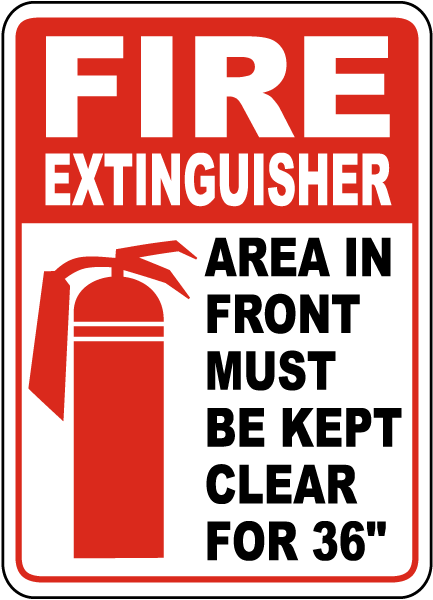 Fire Extinguisher Keep Clear Sign