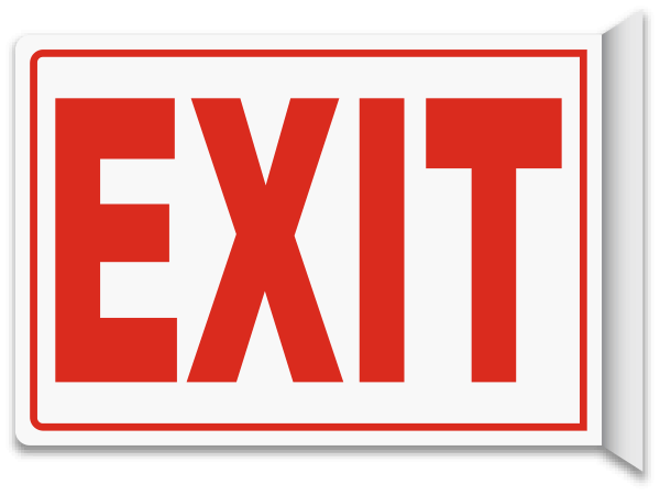 Exit 2-Way Sign