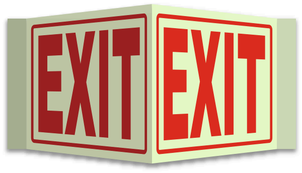 Exit 3-Way Sign
